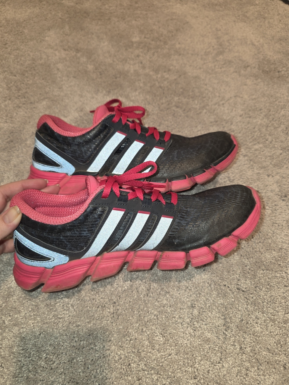 Adidas Women's Black and Pink Running Shoes